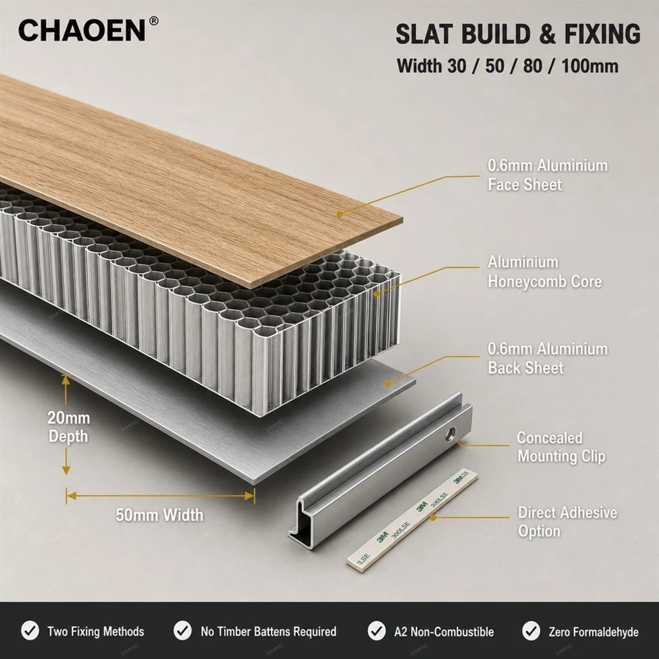 Aluminum Honeycomb Slat Decorative Batten Wall-CHAOEN factory Aluminum Honeycomb Slat Decorative Batten Wall-CHAOEN factory