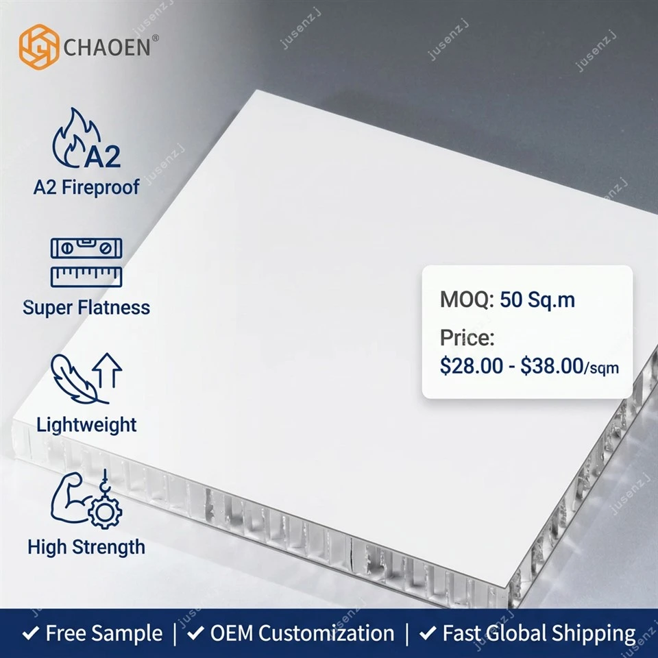 Tấm tổ ong nhôm chống cháy A2 màu trắng